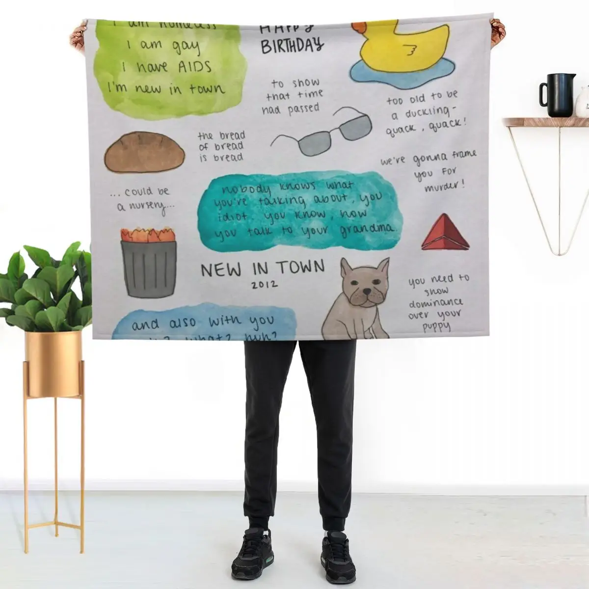 john mulaney quote collage Throw Blanket blankets ands Soft Big Extra Large Throw Thermal Luxury Designer Comforter Blankets