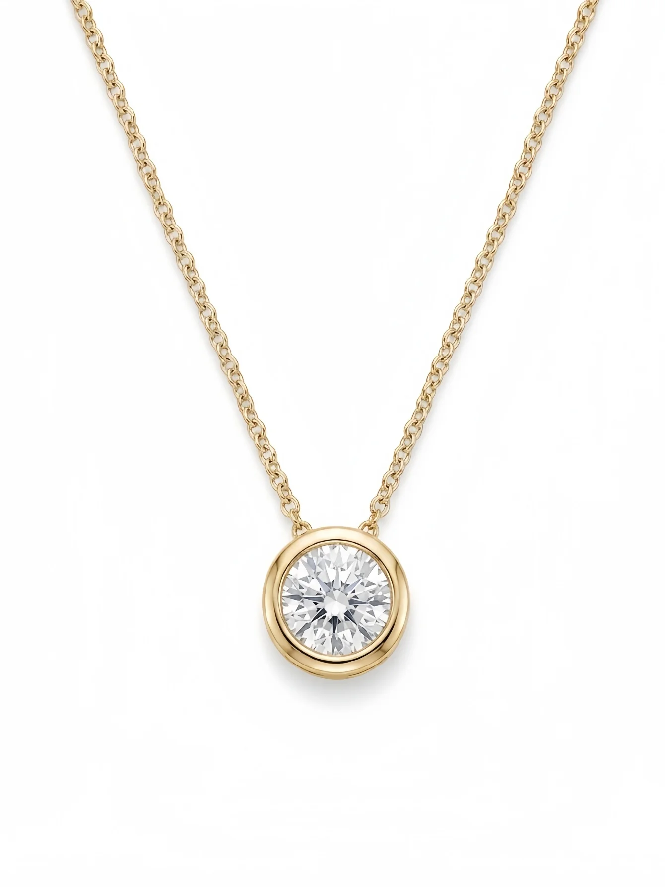 Sparkling 4CT Cubic Zirconia Bubble Pendant Necklace for Women Shiny Round CZ Stone Charm Neck Jewelry for Daily Party