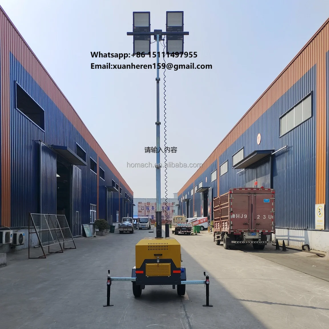 High Quality 7M 400W*4 Portable Diesel Generator LED Light Tower for Nighttime Airport Runway Emergency Repair Without Solar
