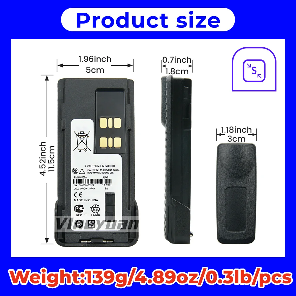 10PCS PMNN4407A 1800mAh Replacement Battery for Motorola XPR3000 XPR3500e APX1000 APX4000 DGP5550 GP328D XiR P8668 P8608 Radios