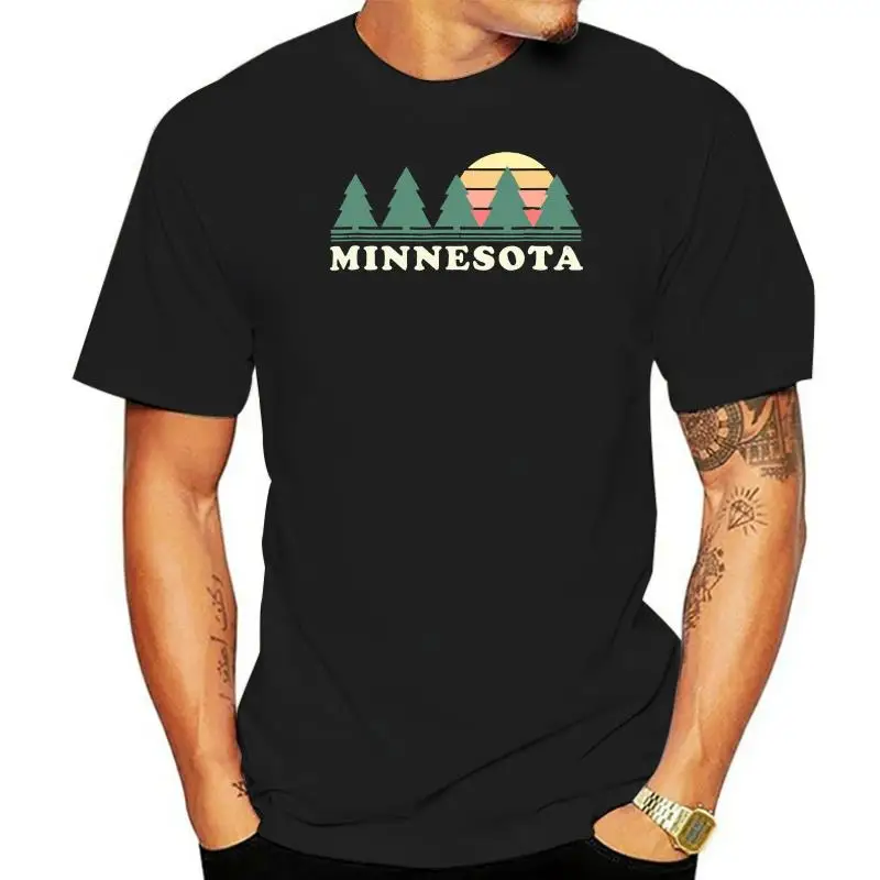 2022 Fashion Men T shirt Minnesota T Shirt Vintage Graphic   Retro   Design  100% Cotton