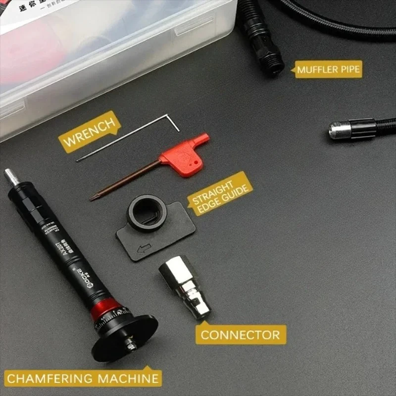 AX207 Mini smussatrice pneumatica 45 gradi strumento di smussatura per sbavatura in metallo palmare regolabile con lame nuovo