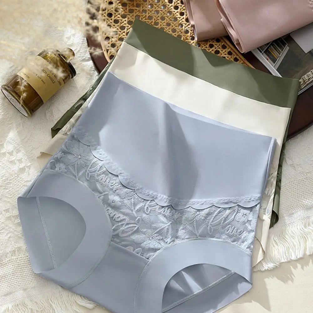 

Breathable Bacteriostatic Lace High Wasit For Girls Cotton Crotch Korean Underwear Sweet Briefs Embroidery Women Lace Panties