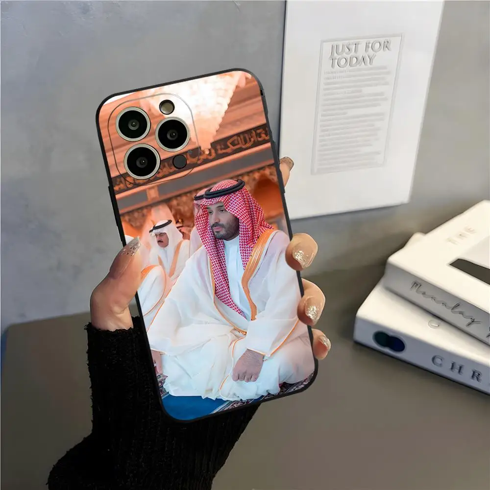 MINISO محمد بن سلمان جراب هاتف آيفون 17 15 16 13 برو ماكس 14 12 11 Xr X 8 7 6 Plus غطاء خلفي فاخر