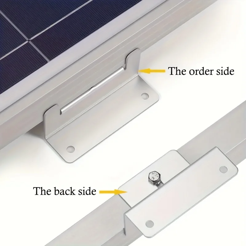 Installazione di 4 pannelli solari con staffe per camper in lega di alluminio a forma di Z per supporto per pannelli solari off-grid per barche da tetto per camper
