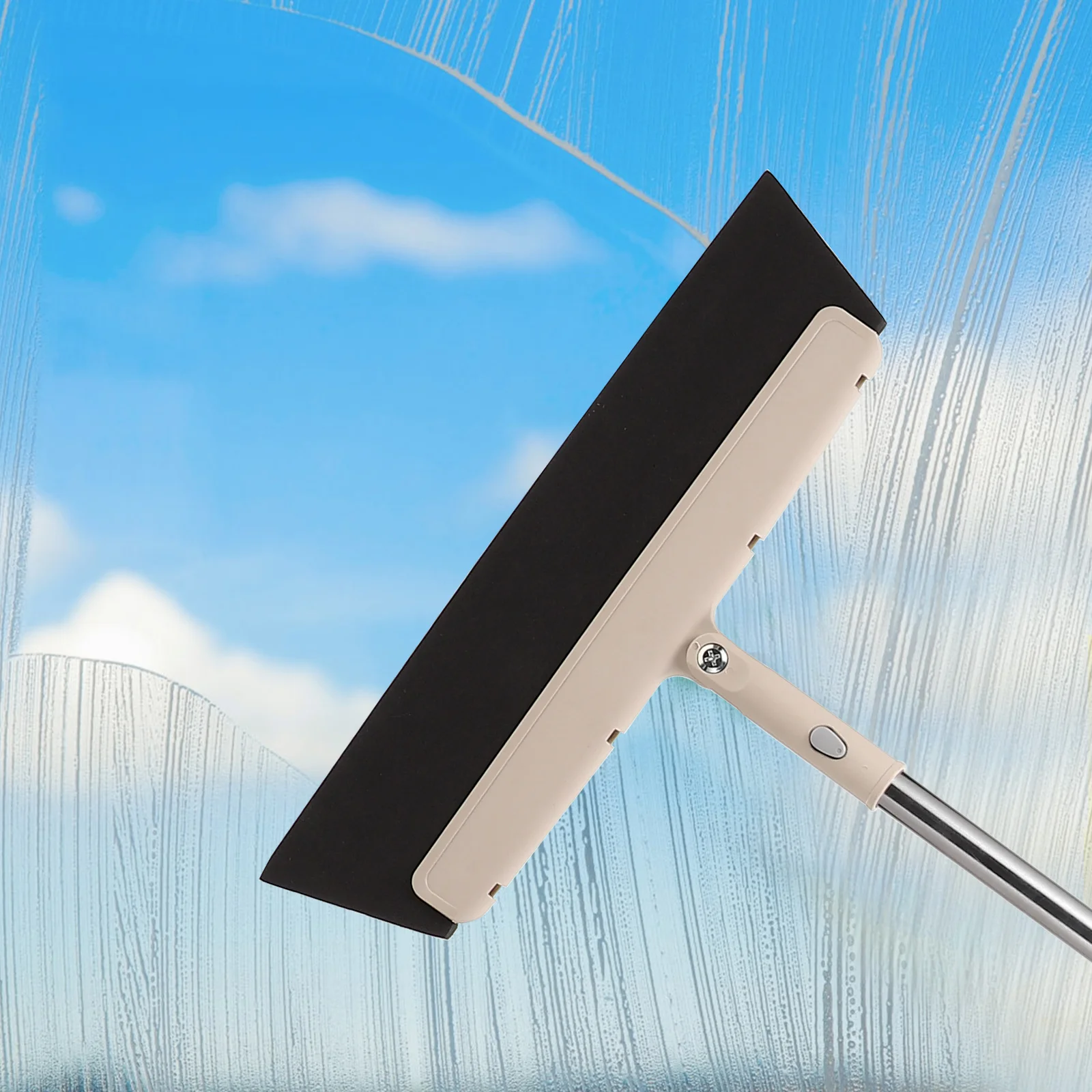 

EVA Stainless Steel Squeegee Floor Window Cleaner Water Removal Tool 330 Degree Scrubber Home Cleaning Helper Drag Mop