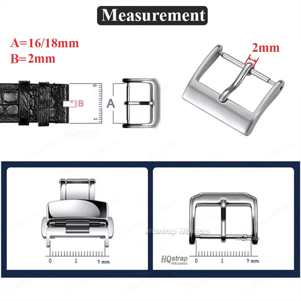 الفولاذ المقاوم للصدأ مشبك ساعة دبوس المشبك الساعات زر ل حزام (استيك) ساعة العالمي استبدال المشابك 16 مللي متر 18 مللي متر ساعة اكسسوارات #6