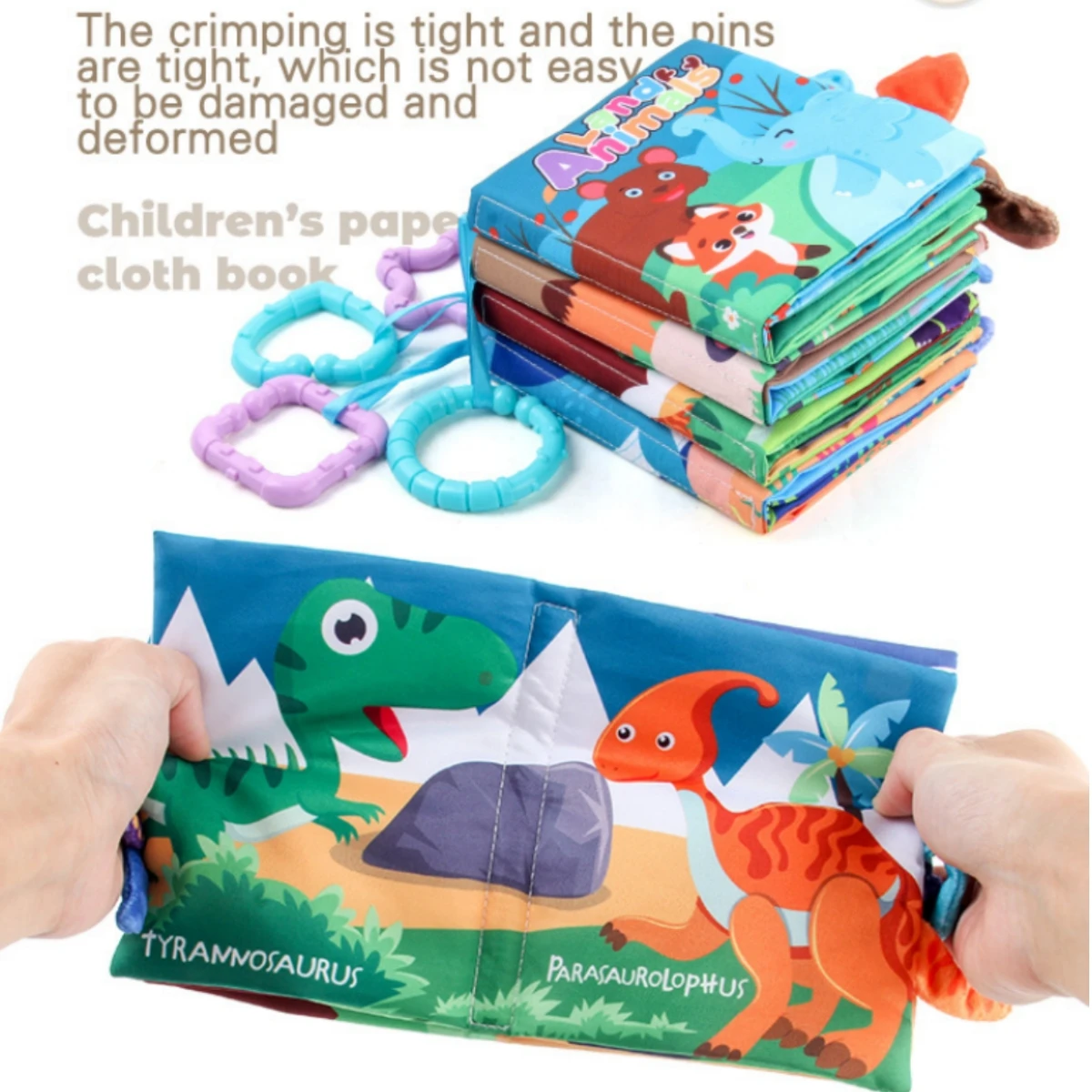 Baby 3D Soft Cloth Book Brinquedo de Aprendizagem Precoce, Animal Tail Puzzle, Interativo Pai-Filho, Brinquedos Infantis em Caixa de Presente, 0-36m