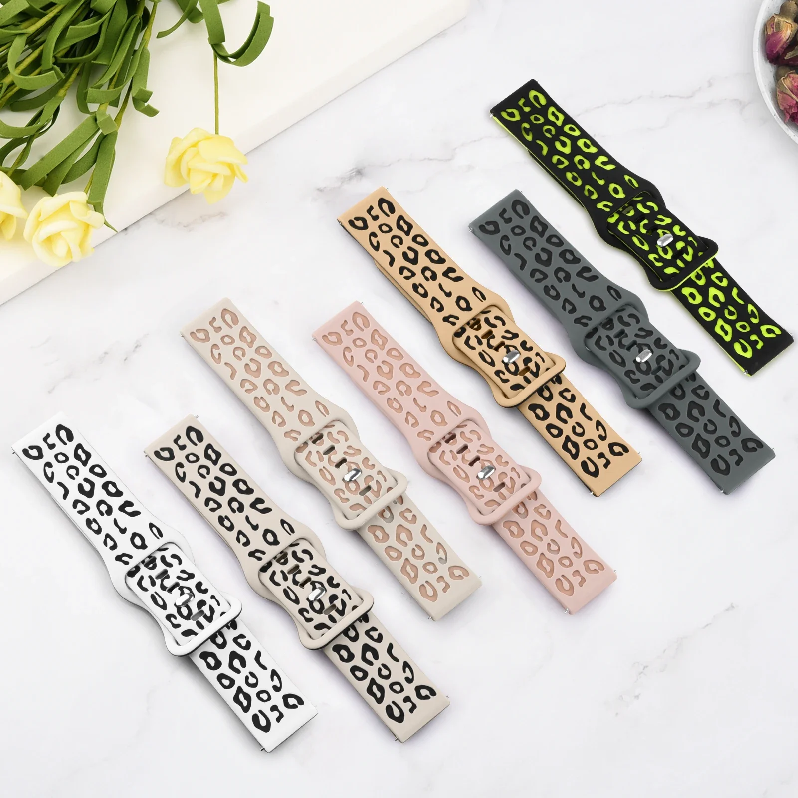 22mm Leopard Silicone Band For Redmi Watch 5 Active/watch5 Lite Strap For Xiaomi Watch Watch S4 S3 S2 S1 Active Pro/Color 2