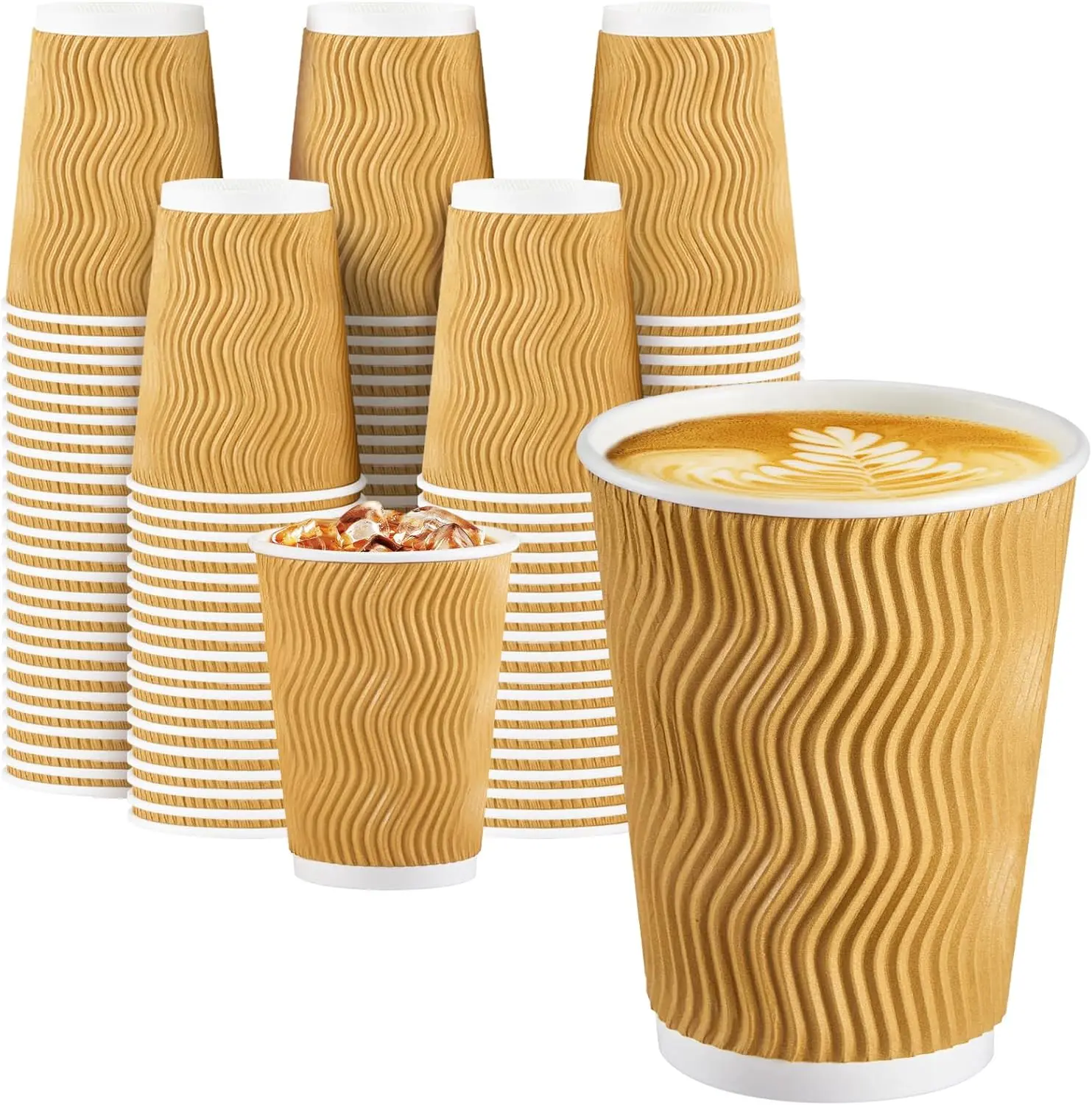 

Coffee Cups 12 oz 150 Pack, Insulated Wall Paper Coffee Cups 12 oz, Disposable Coffee Cups, Hot