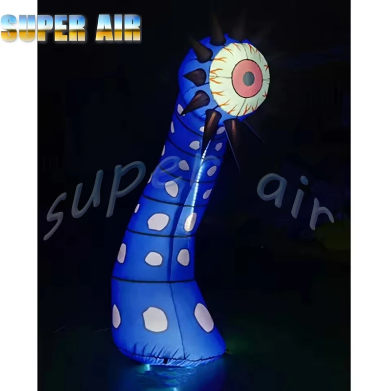 Incredibile bulbo oculare gonfiabile per soffiaggio d'aria per occhi, mostro in piedi greaturo alieno di Halloween