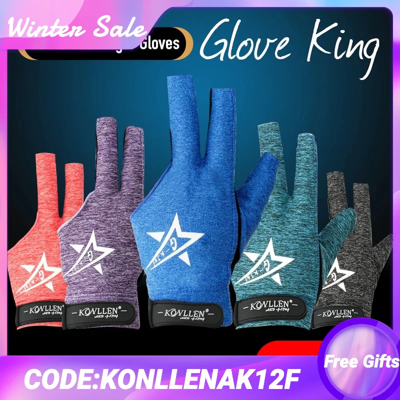 KONLLEN Pool Glove Fingerless Gloves Left Hand Gloves Snooker Gloves Pool Cue Gloves Carom Gloves Durable Billiards Accessories