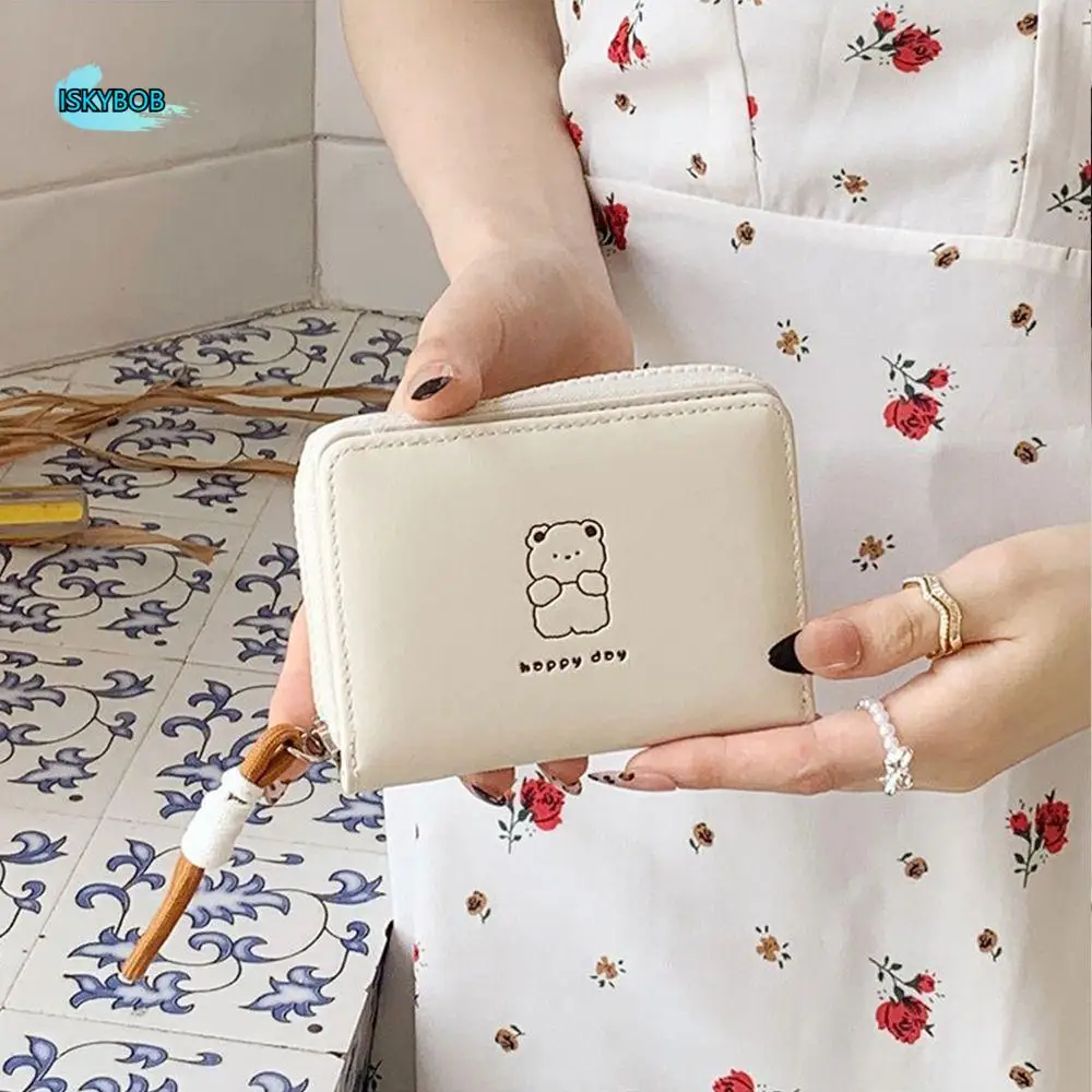 

Ins Kawaii Women Wallet Short Bear Rabbit Cat Student Fold Card Holder Pu Leather Cartoon Coin Purse Ladies