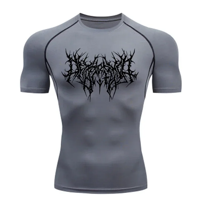 เสื้อยืดผู้ชายผู้ชายวิ่งกีฬา T เสื้อผู้ชายฟิตเนส Tops TEE Quick DryTight การฝึกอบรม GYM กีฬาเสื้อวิ่ง JERSEY