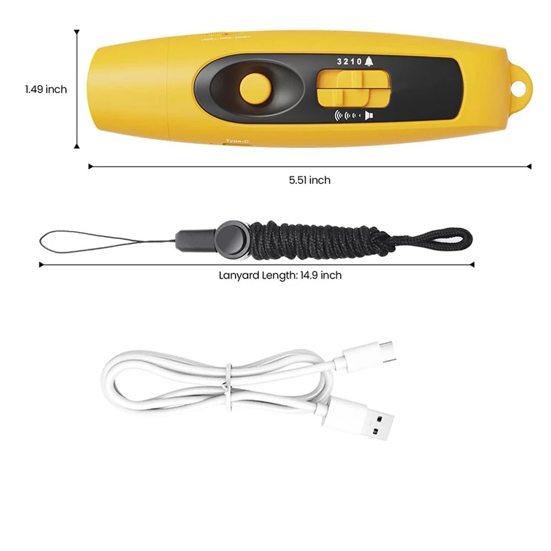 Peluit Elektronik dengan Pengisi Daya USB, untuk Guru Pelatih Wasit, Peluit Berkemah Permainan Olahraga Luar Ruangan dengan Tali-Y41A