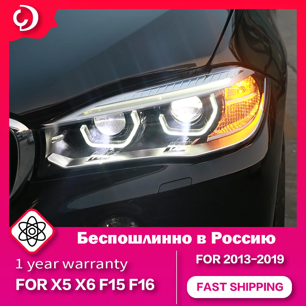 Фары для X5 F15 2013-2019 X6 F16 Foco, светодиодные фары DRL, ходовой сигнал поворота, светодиодный проектор, бифокальные линзы, аксессуары