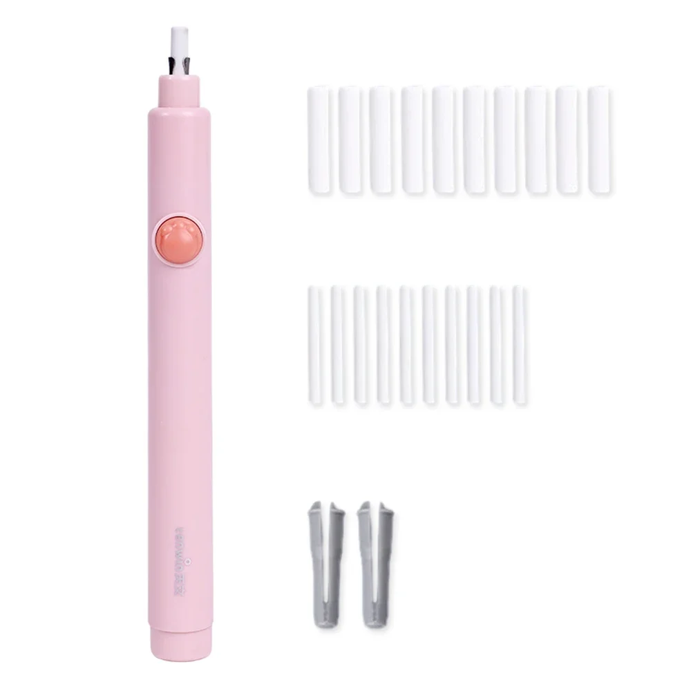 ممحاة كهربائية قابلة للشحن محايات قلم رصاص مع 20 قطعة عبوات ممحاة زر واحد التحكم هدية الكريسماس لوازم مكتبية Vgr