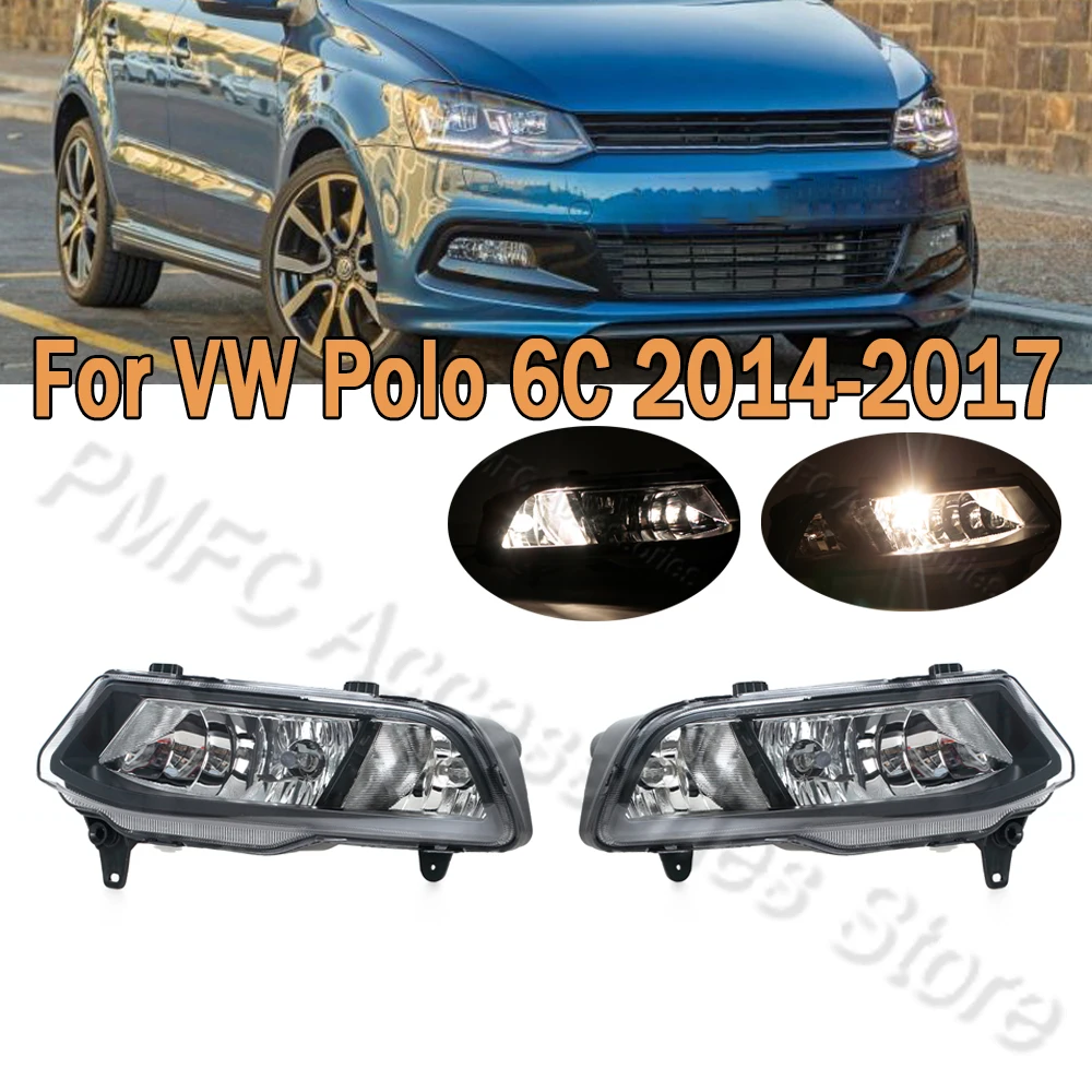 Car Light Front Bumper Fog Light Fog Lamp Assembly For VW Polo 6C Hatchback 2014 2015 2016 2017 2018 6C0941661D 6C0941662D