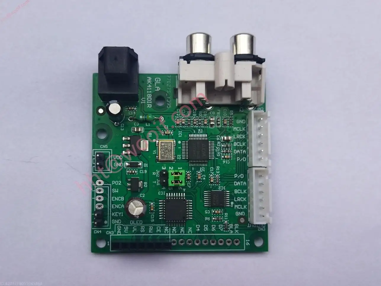 AK4118/Fiber/Coaxial/I2S Input/I2S Output Papan Penerima Digital, Kontrol Lembut/Tampilan Sampling