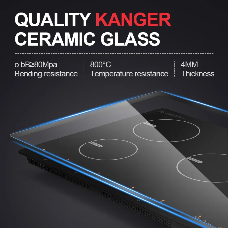 Fashion Design 220V-240V 9400W Touch Control Slim Multi-head Induction Cooktop
