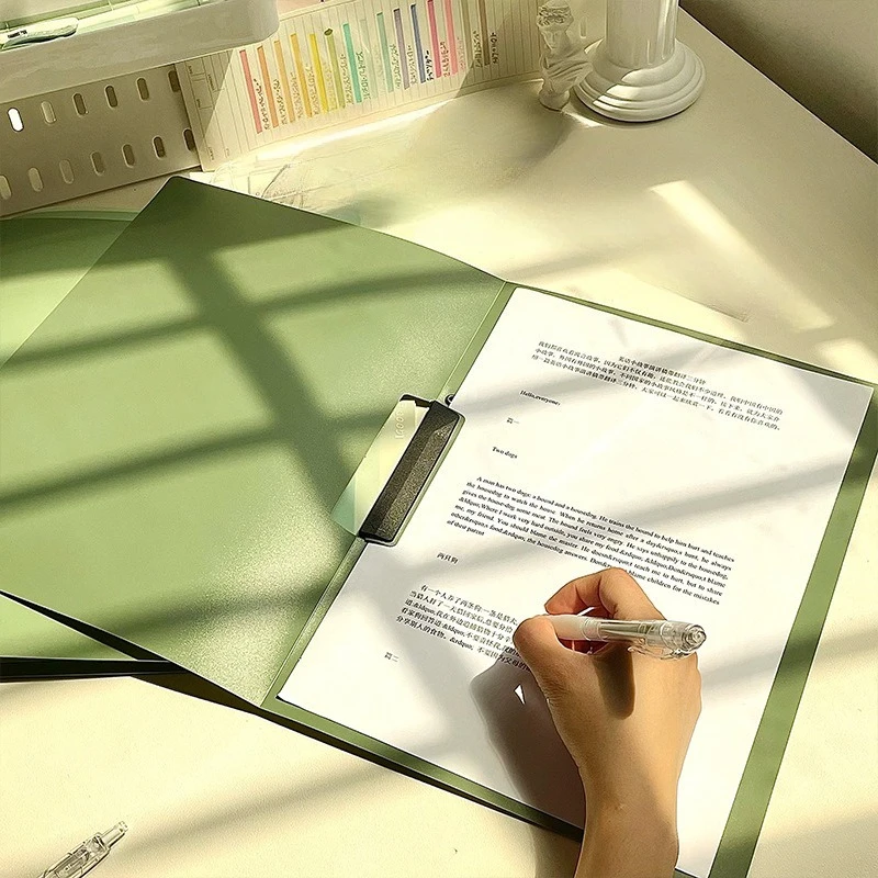 Aesthetic Resume Portfolio Gradient Color Thick Plastic A4 Folder Rotating Clip Elegant Swing ArmDocument Presentation Holder