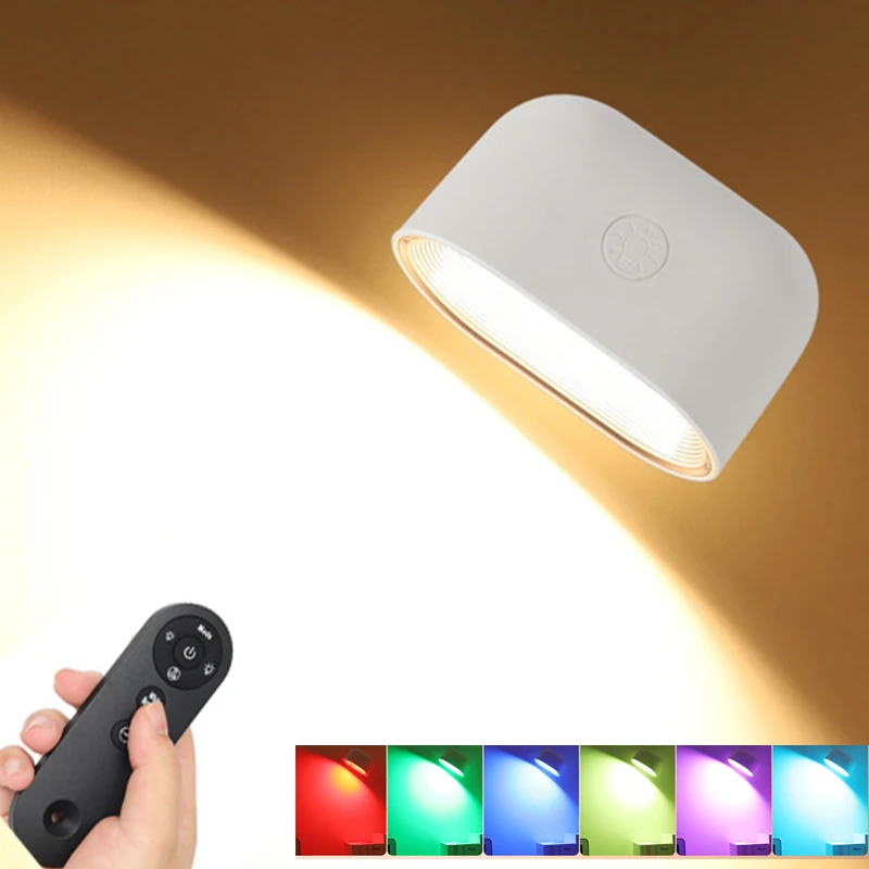 

Remote Control RGB LED Wall Sconces Lamp Rechargeable Battery Powered Wireless Magnetic Wall Light for Home Indoor Decoration