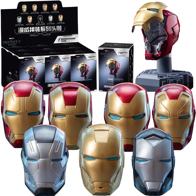 

MORSTORM Тони Старк Железный Человек Шлем MK7 MK15 MK46 MK85 MK42 MK21 MK 16 Аниме Фигурка Модель Сборка Игрушки Слепая Коробка Рождественский Подарок