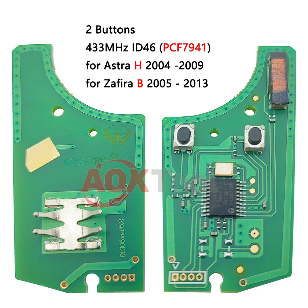 AOKTOOL Zdalny kluczyk samochodowy 433MHZ PCF7941/7946 Do kluczyka Opel / klucz Vauxhall Astra Key Zafira Key Corsa Key Vectra C Key