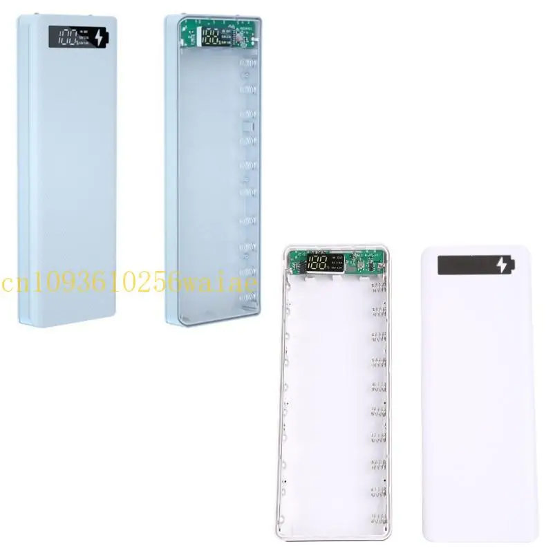652F QC3.0 USB 10x18650 بطاريات DIY Box Holder for Case Fast for Shell Displable LCD Access