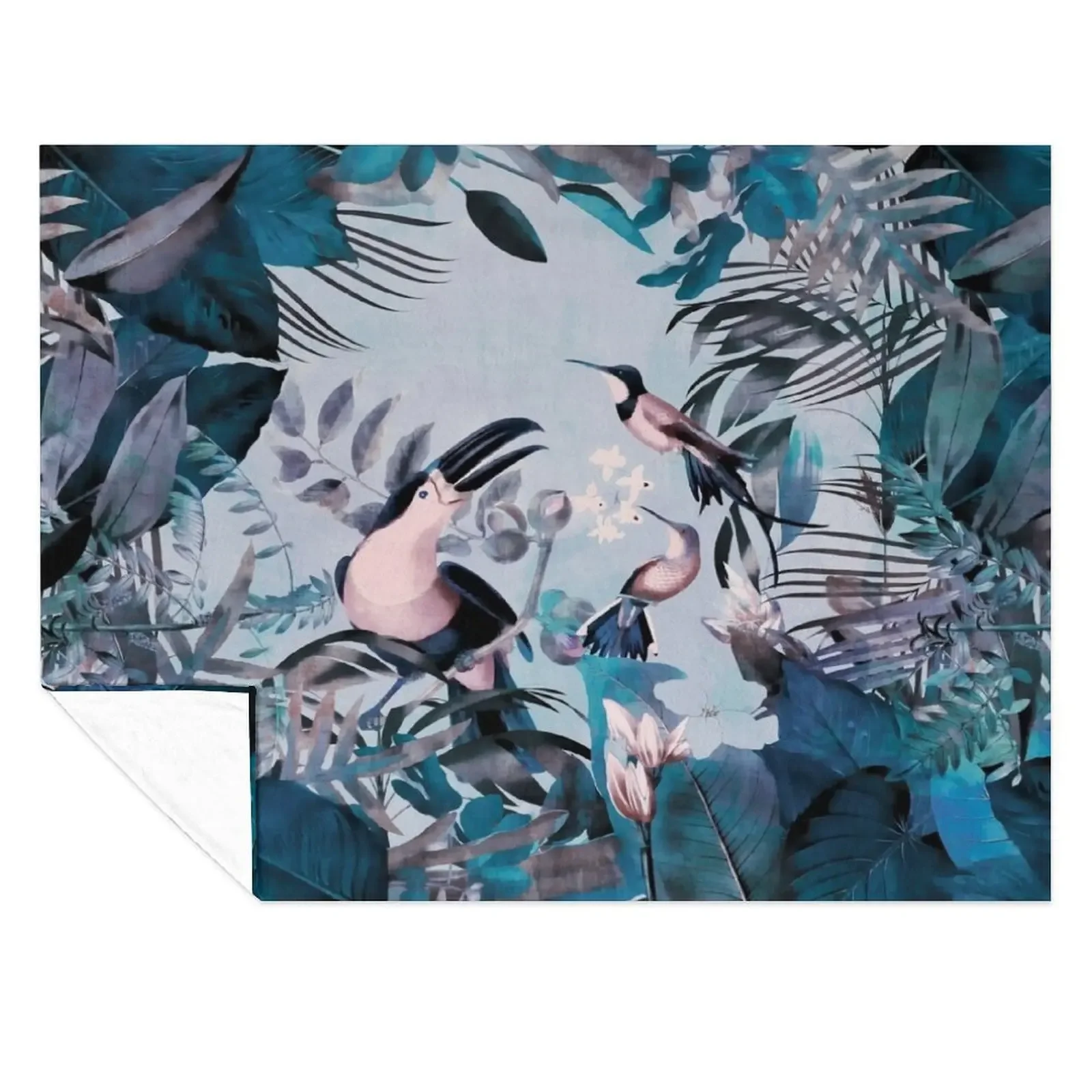

Blue Birds Jungle Paradise Throw Blanket warm winter for winter Weighted Nap Blankets
