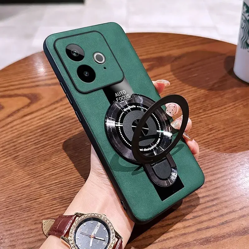 

Case For Realme GT7 Pro GT7T Stylish Porsche Bracket Lambskin Skin Friendly Cover For Realme GT 7 Pro GT 7T Shockproof Bumper