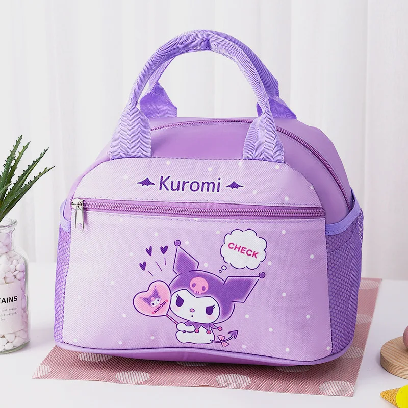 Hello Kitty Sanrio Insulated Lunch Bag, Kuromi Cinnamoroll Widened Aluminum Foil Material Bento Bag, Waterproof Oxford Fabric