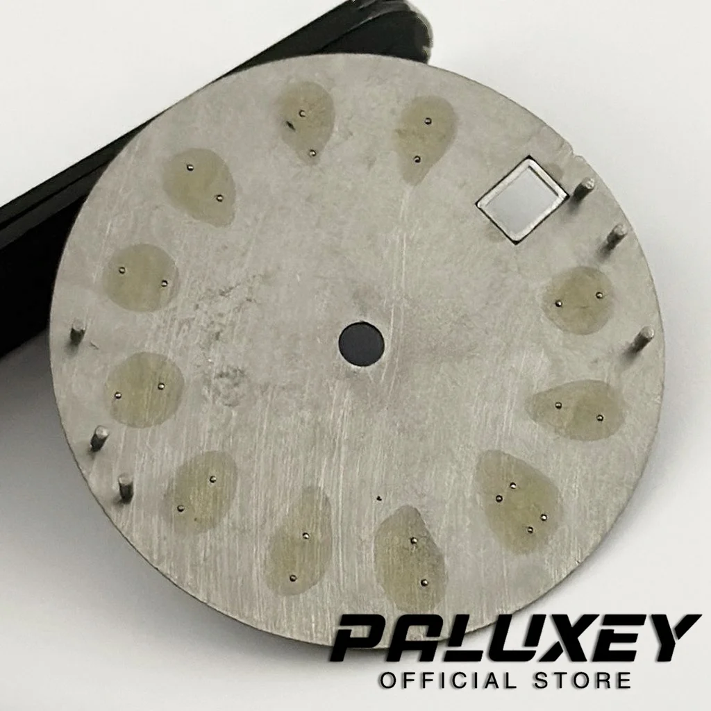 28.5mm Sunburst NH35 시계 다이얼 페이스 시계 액세서리 NH35 4R35 7S 무브먼트 싱글 캘린더 시계 페이스 수리 교체