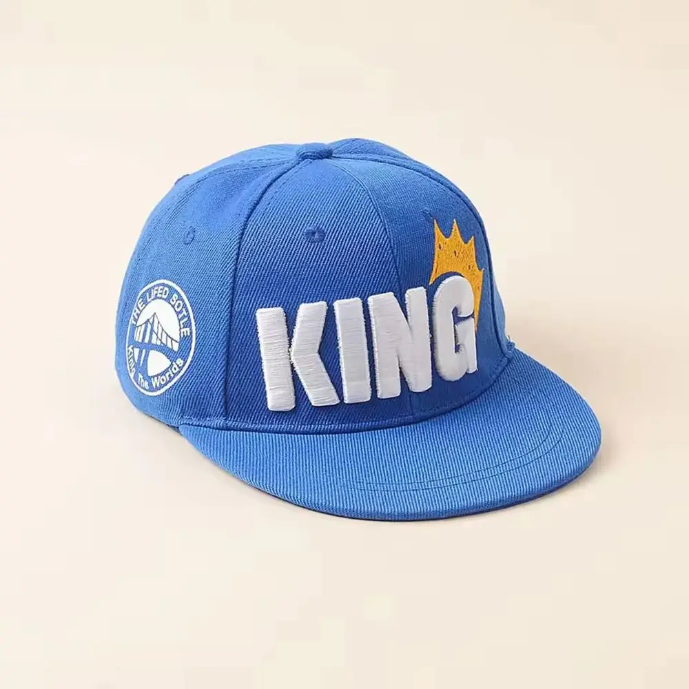 KING Crown Baby Baseball Cap Zonnescherm Zonwering Jongens Meisjes Platte rand Hiphop Hoed Ademend Casual