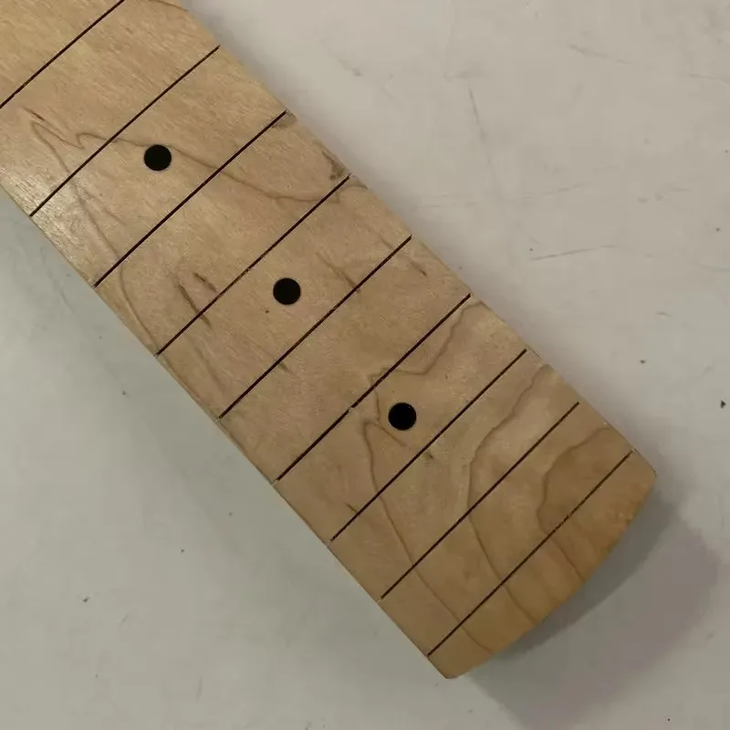 HN681 4 Strings Electric Bass Custom Order Unfinished Bass Neck Natural Maple without Frets for DIY Replace with Damages