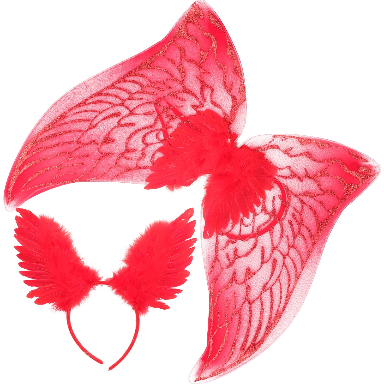 1 set 1 Set Wings Headband Set Angel Costume Wings For Girls Cosplay Party Prop Lightweight For Masquerade