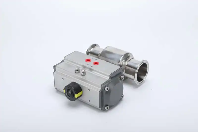 Stainless Steel 304 Tri Clamp Connection Quick Install Sanitary Solenoid Valve Pneumatic Actuator Two Way Ball Valve