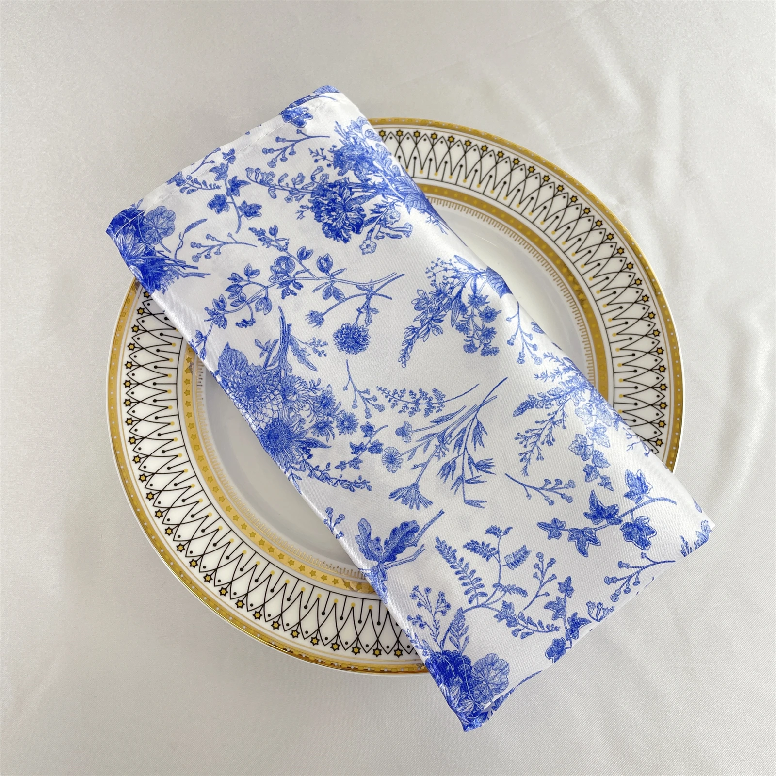 10 pieces/pack of colored Ding printed blue and white porcelain patterned napkins