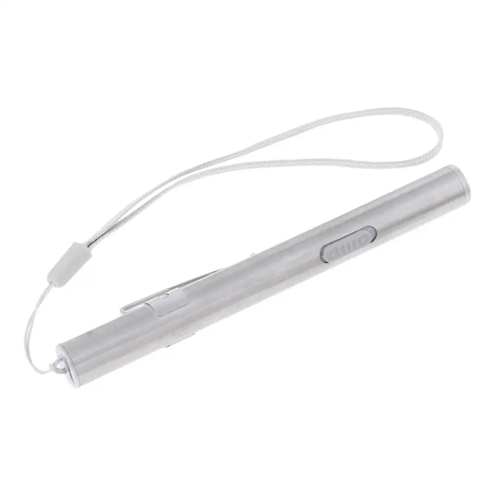 Mini Rechargeable Pen Light Aluminum Alloy Double Lamp Bead LED Torch for Backpacking Camping Home Use