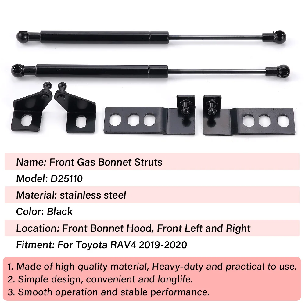 2 Stücke Auto Auto Vorne Motorhaube Gasdruckfedern Bars Dämpfer Haube Lift Unterstützung Schock Für Toyota RAV4 2019 2020 2021 2022