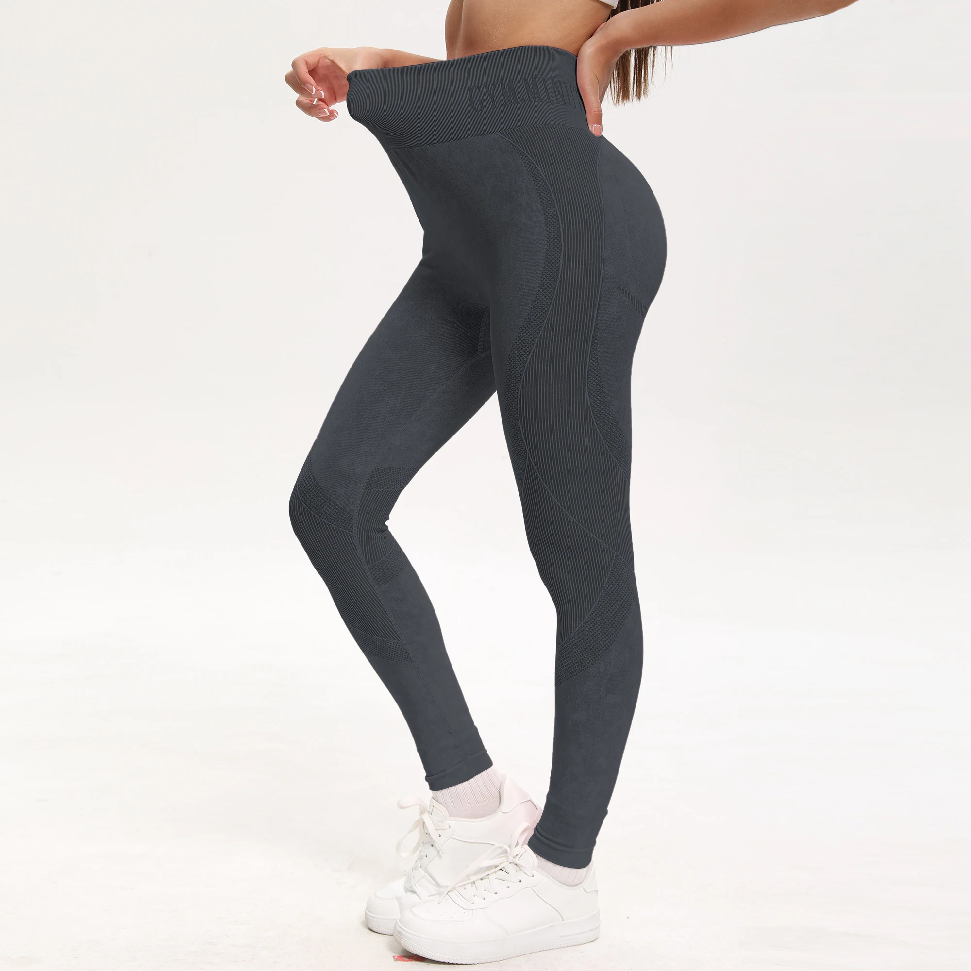 Mallas elásticas de realce de cadera para mujer, pantalones deportivos sin costuras de punto de cintura alta, pantalones deportivos para gimnasio, Yoga, pantalones de chándal para ejercicio en cuclillas al aire libre