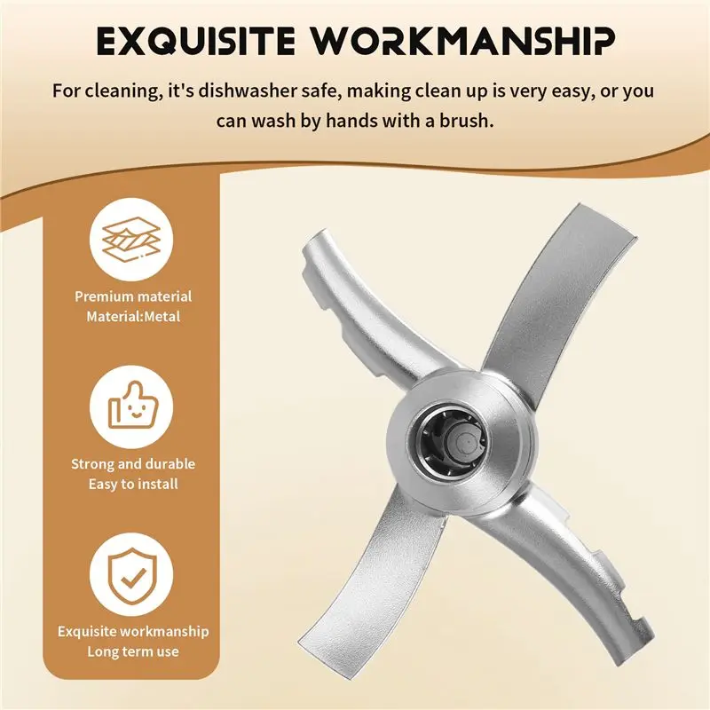 N98R Replacement Paddle Blade For Ninja Creami NC300 Series Ice Cream Makers, Mixing Blade Paddle NC301, CN305A, CN301CO Silver