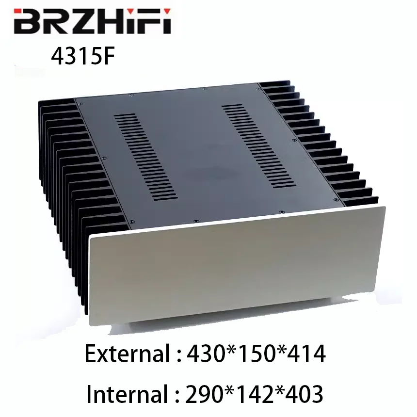 

BRZHIFI Power Amplifier Case 4315F Hi-End Thickened Heat Sink Class A Circuit Board aluminum Vent Home Audio Amplifier chassis