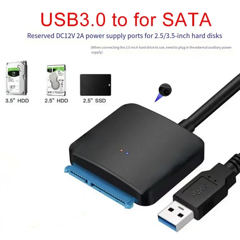 For SATA To USB 3.0 Adapter Cable For 3.5/2.5 Inch SSD HDD III Hard Drive Disk Consumer Electronics Wire Accessories