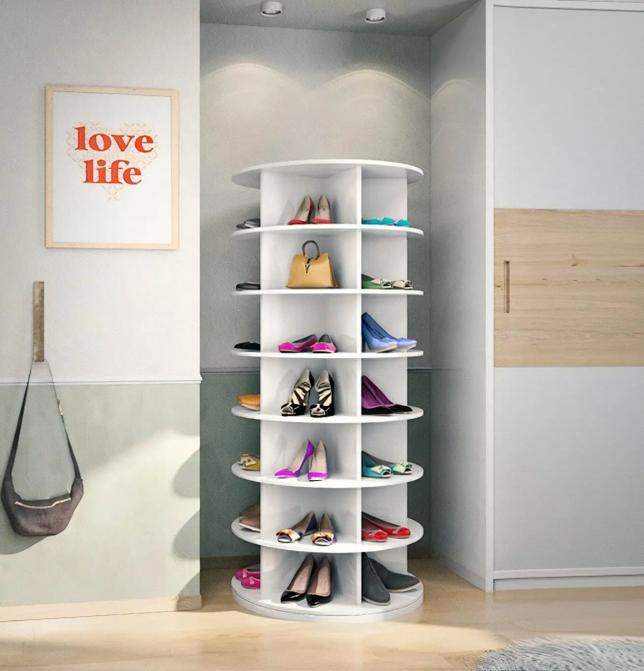 

Weinstein storage Rotating shoe rack 360° original, Spinning shoe rack, Lazy susan, Reloving, Rotating Shoe rack tower,original