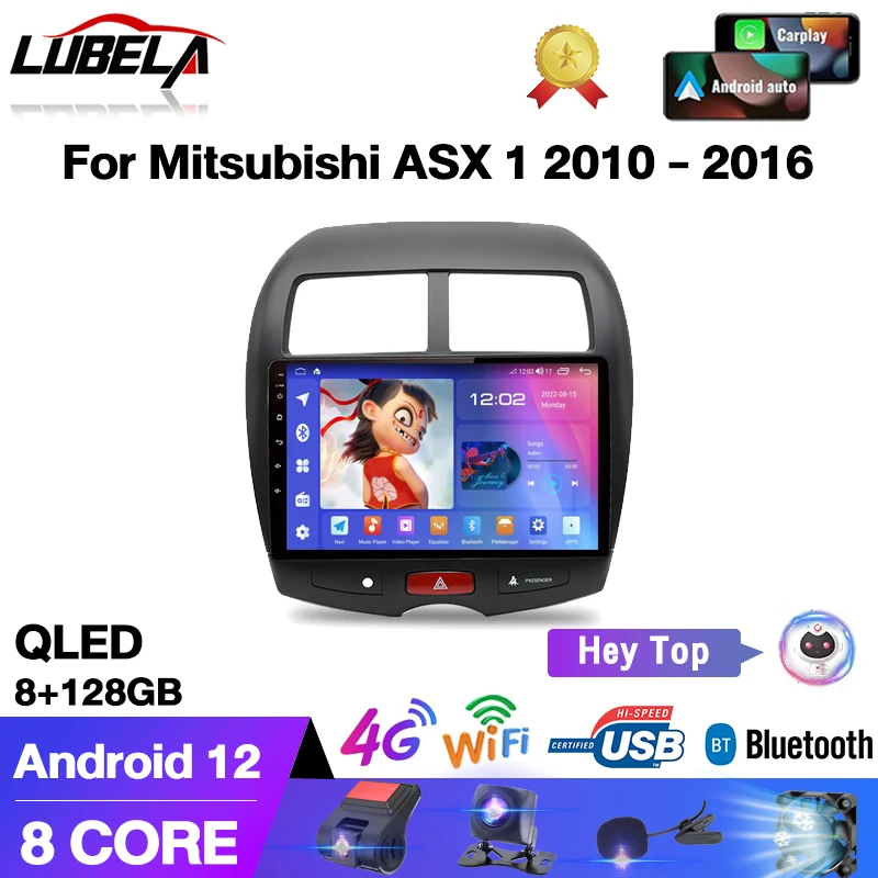 

Carplay 2Din DVD Car Radio Multimedia Player Android 12 Navi GPS For Mitsubishi ASX 1 2010 2011 2012-2016 Android auto Autoradio