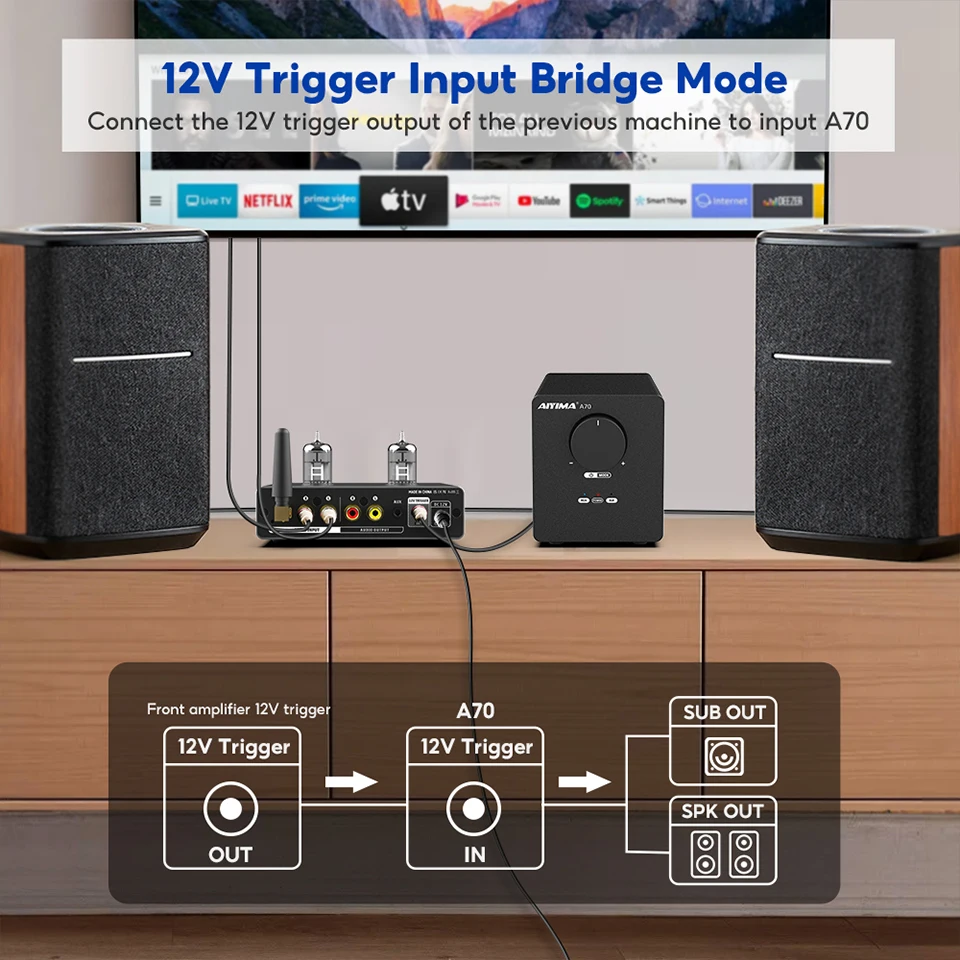 AIYIMA A70 TPA3255 PFFB Stereo-Leistungsverstärker 300Wx2 Klasse D Stereo 2.0 Digitaler Audio-Verstärker mit XLR RCA Trigger-Eingang – Detail 10