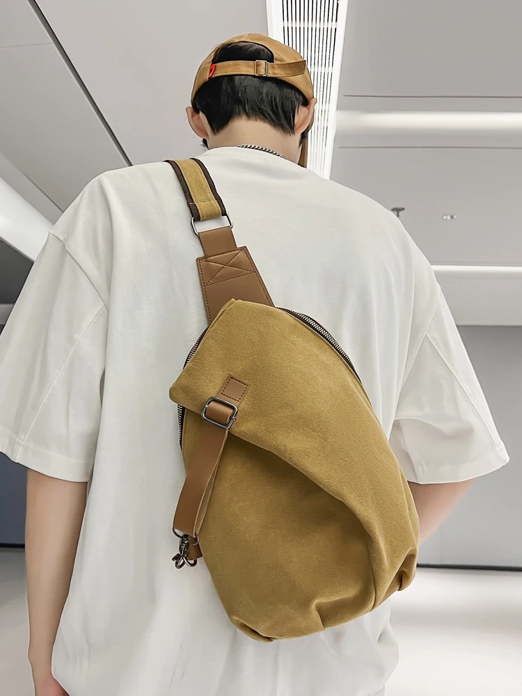 

Large Capaci Canvas Sports Crossbody Bag for Men Casual Faionable Buet ape Leisure Bapa Soft Polyester