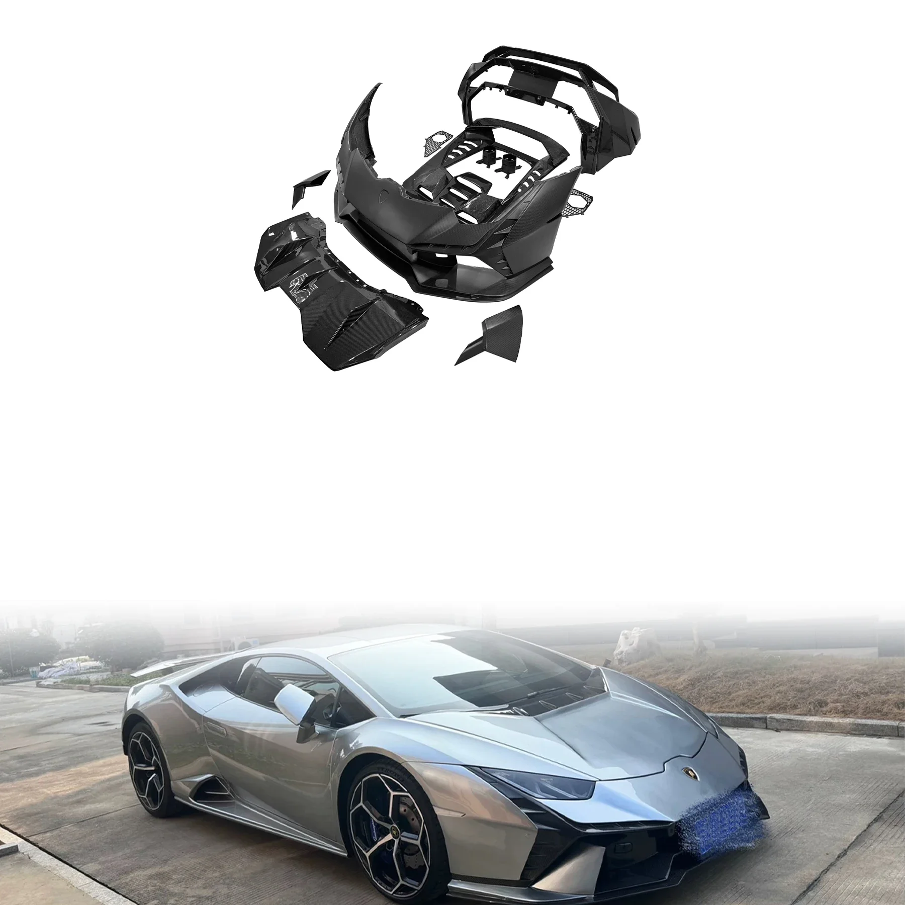 Lamborghini Huracan Autoteile Dry Carbon Fiber Body Kit Autozubehör für Lamborghini Huracan Upgrades Tecnica