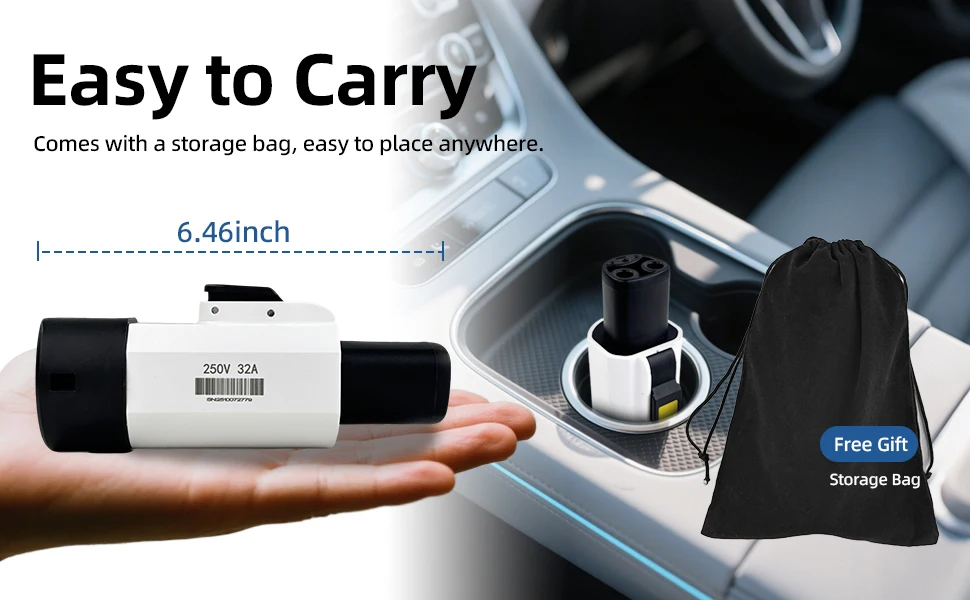 EVqiaoyi GB/T auf NACS EV-Adapter 32A 7KW GB/T EV-Adapter für Tesla EVs Konverter mit Temperaturregelung für schnelles, sicheres Laden – Detail 7